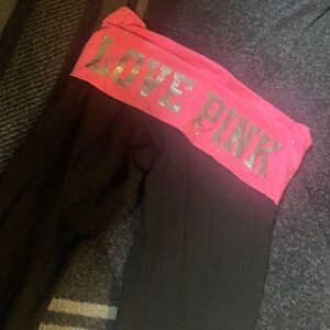 Low rise Rhinestoned pink Victoria’s Secret leggings
